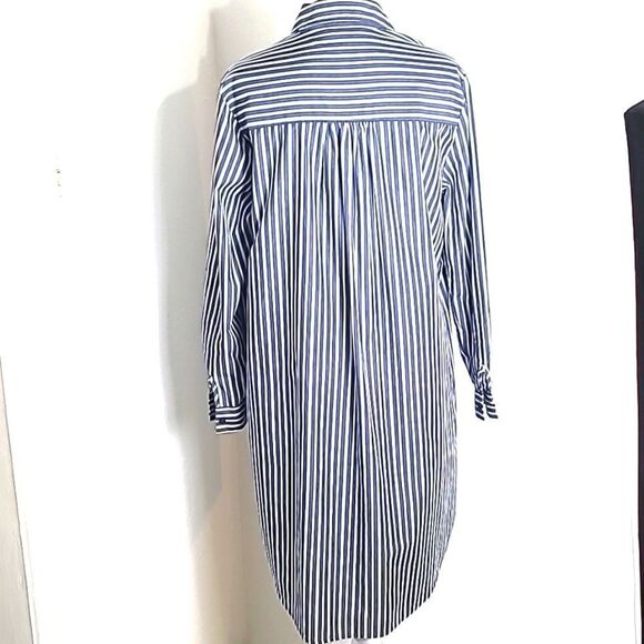Time & Tru Buttondown Shift Dress, Blue & White Stripe, Size Large (12-14) - Picture 7 of 9